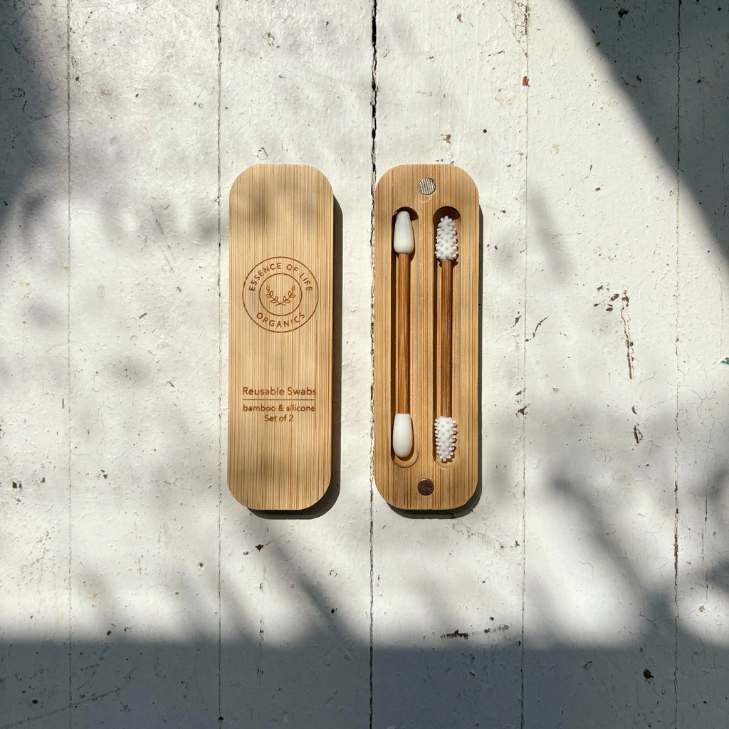 Reusable Silicone and Bamboo Swabs