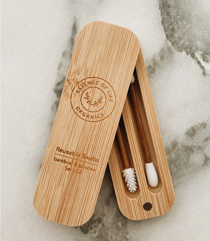 Reusable Silicone and Bamboo Swabs